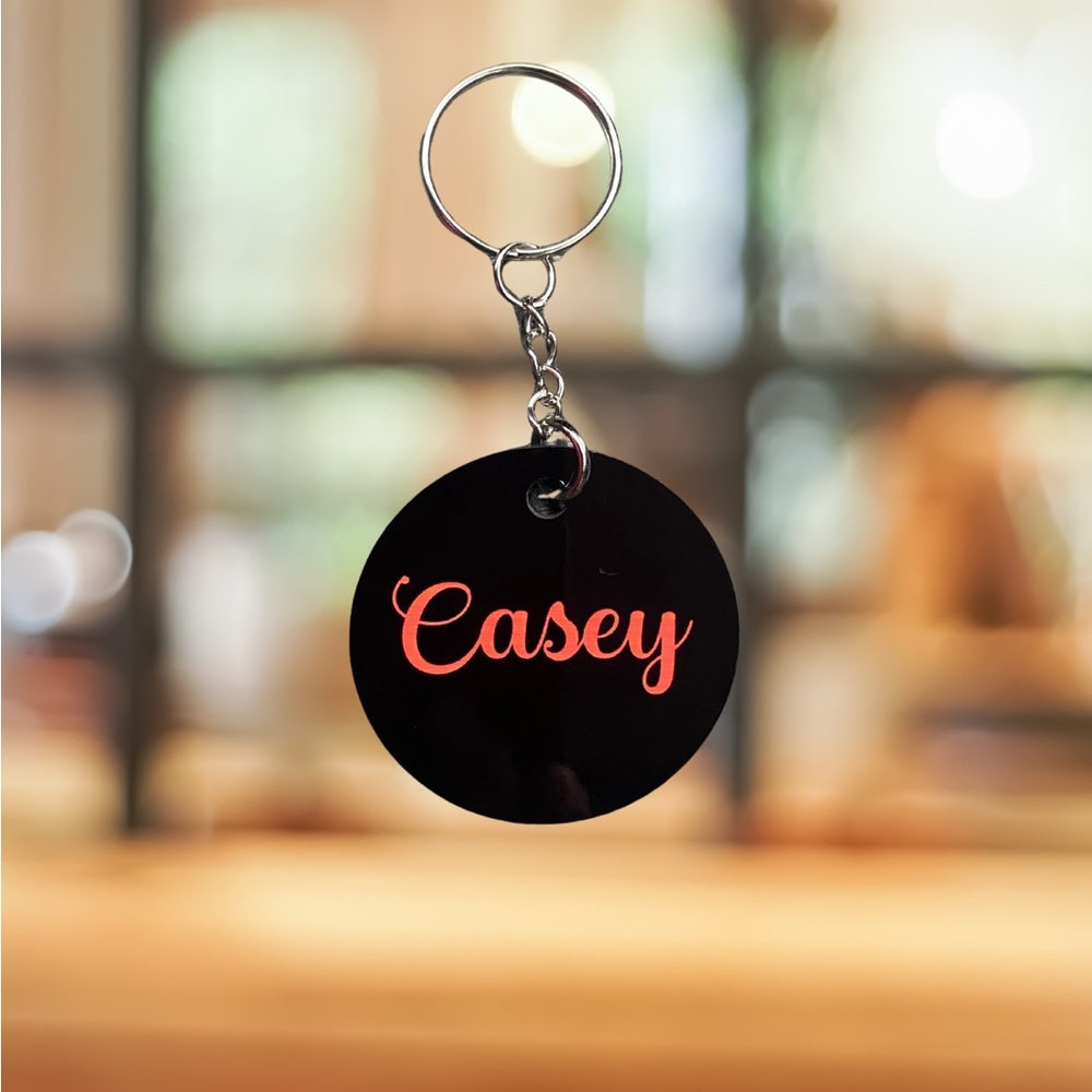 Custom Black and Red Keychain